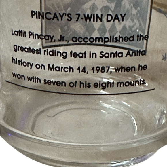 Rare Santa Anita Horse Racing Commemorative Glass Mug Set of 2 - Picture 5 of 9